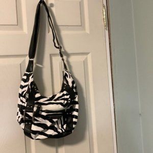 D fusion zebra print cross body purse